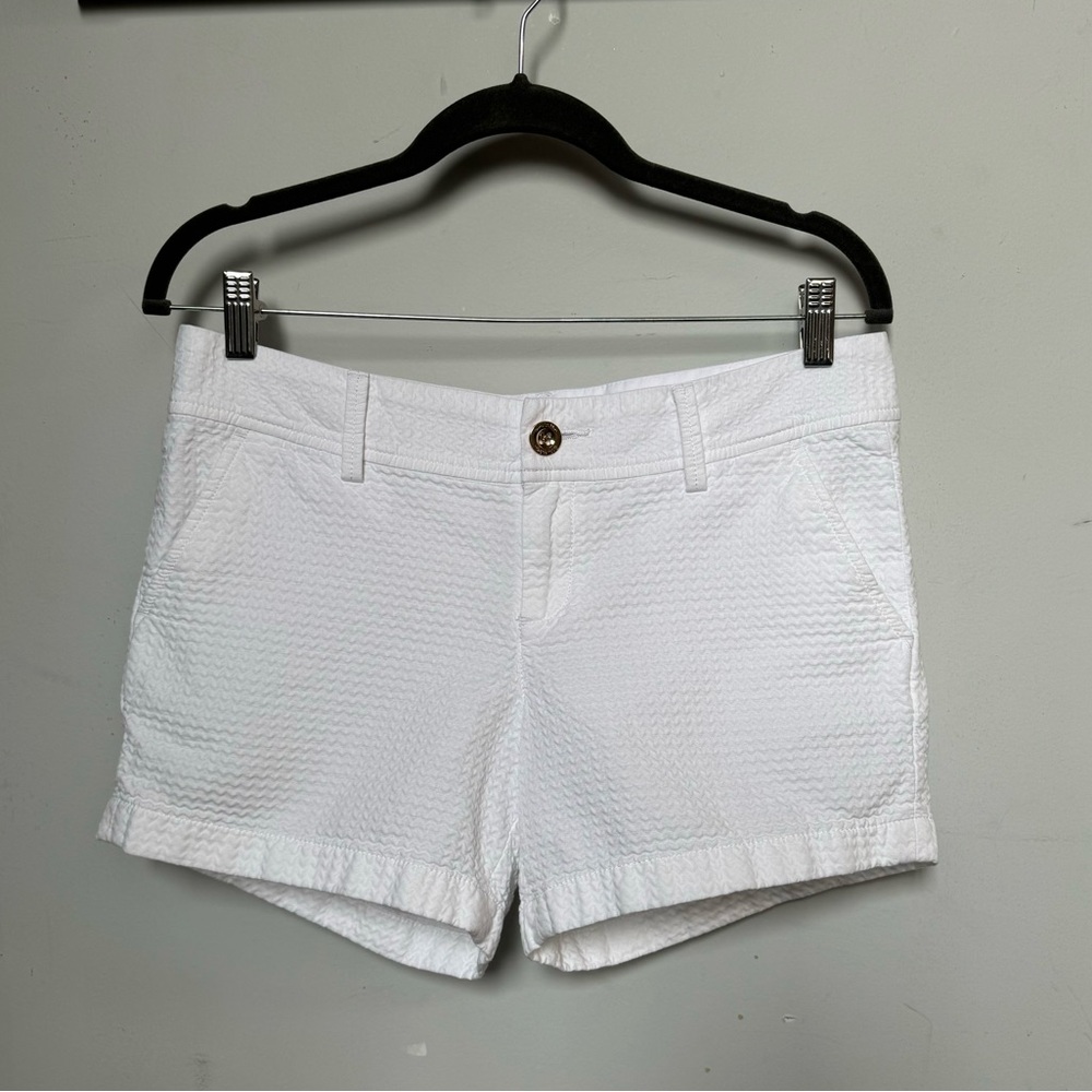 Lilly Pulitzer Shorts Women’s Size 6 Resort White Callahan Chevron Preppy